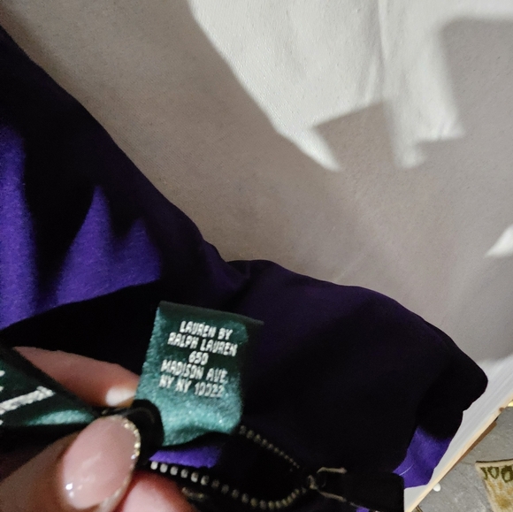 Black Or Purple Reversible Puffer Vest  Lauren By Ralph Lauren - Picture 3 of 9